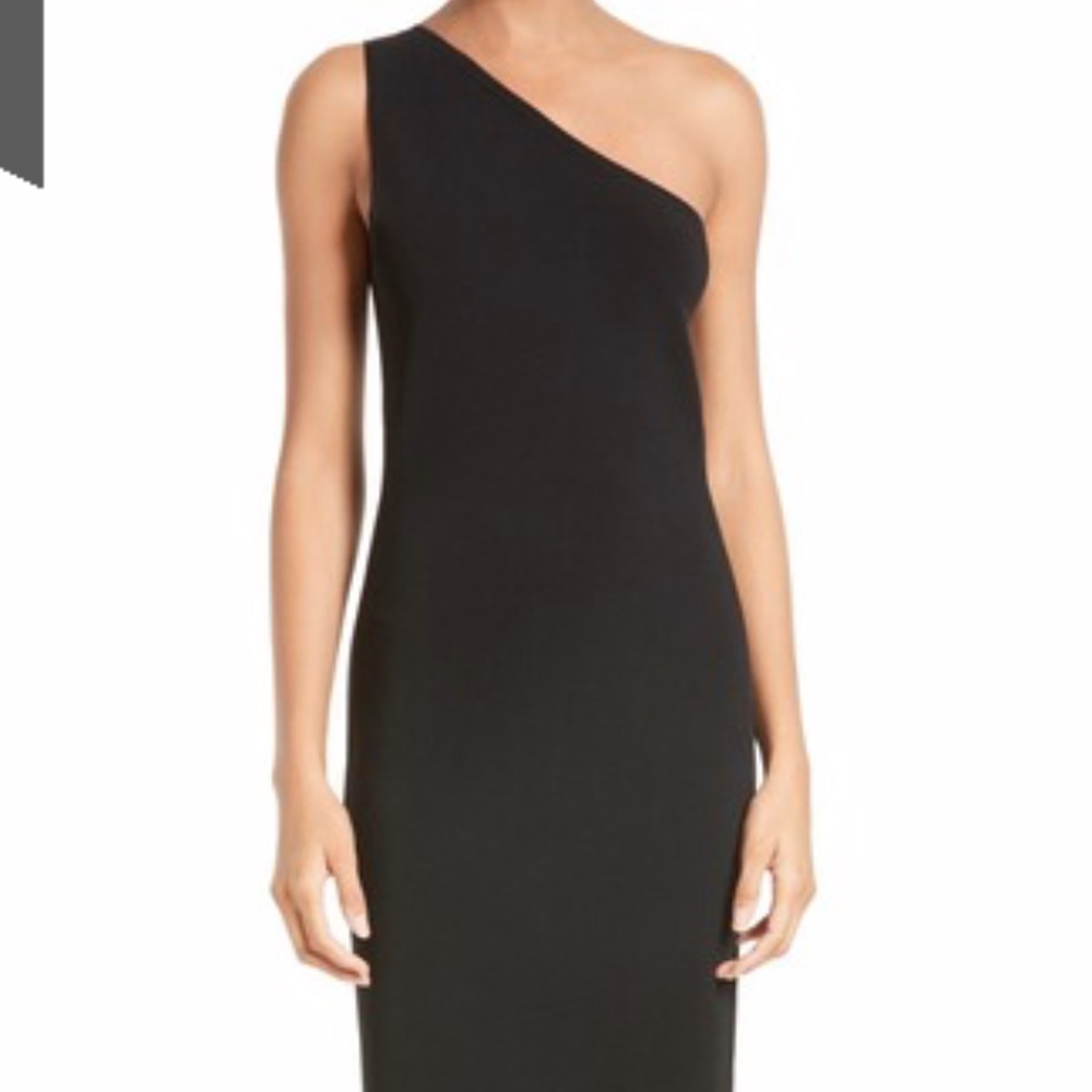 DVF One Shoulder Black Midi Dress - NWT